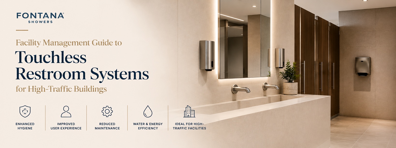 Facility Management Guide to Touchless Restroom Systems for High-Traffic Buildings - Enhanced Hygiene, Improved User Experience, Reduced Maintenance, Water & Energy Efficiency - Fontana Showers