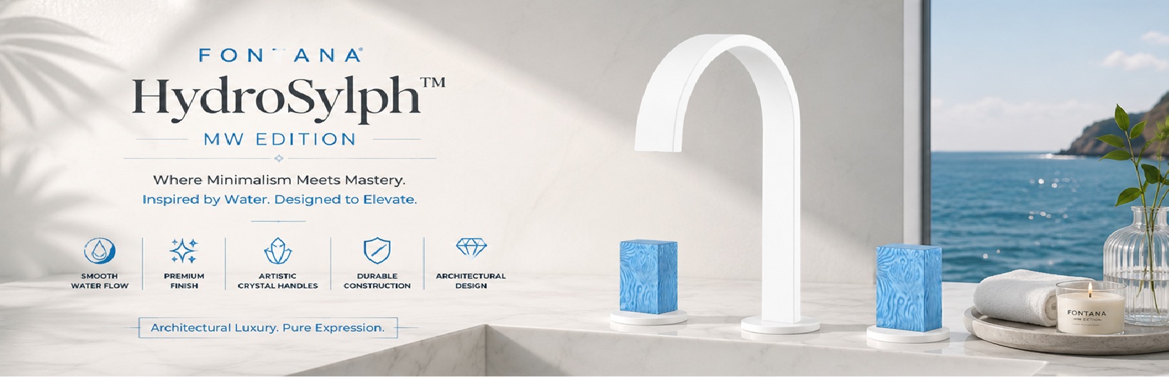 Fontana HydroSylph MW Edition - Where Minimalism Meets Mastery - Inspired by Water. Designed to Elevate - Architectural Luxury, Pure Expression