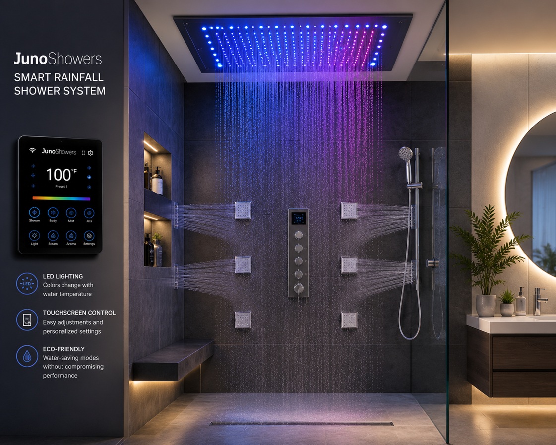 JunoShowers Smart Rainfall Shower System