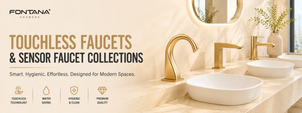 Touchless sensor faucet collections for commercial bathrooms