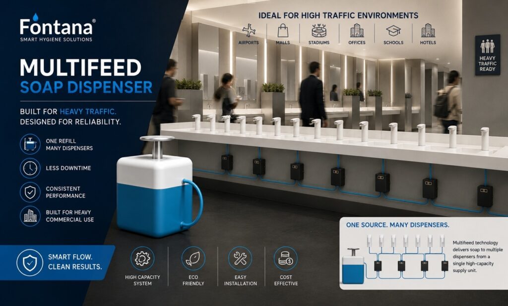 Commercial multi-feed soap dispenser