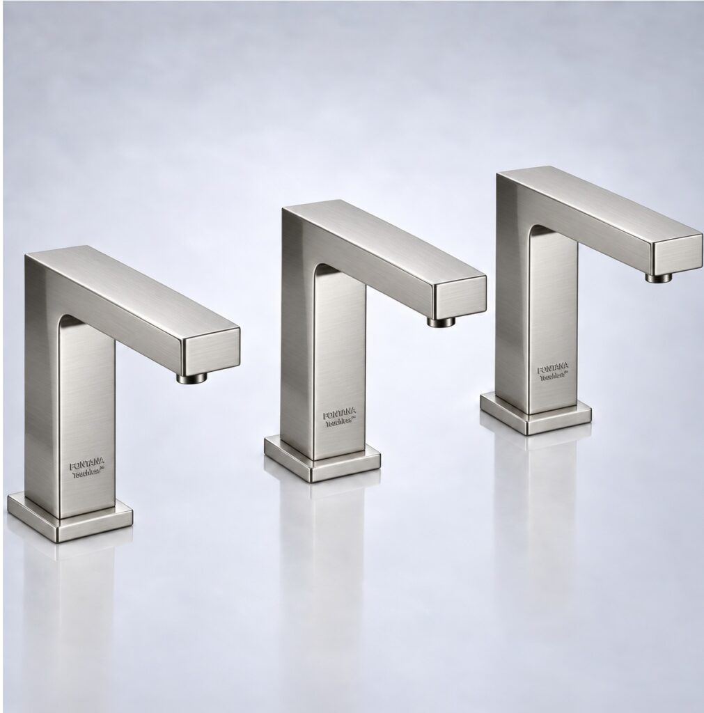 Integrated faucet soap and drying station for high-traffic restroom flow