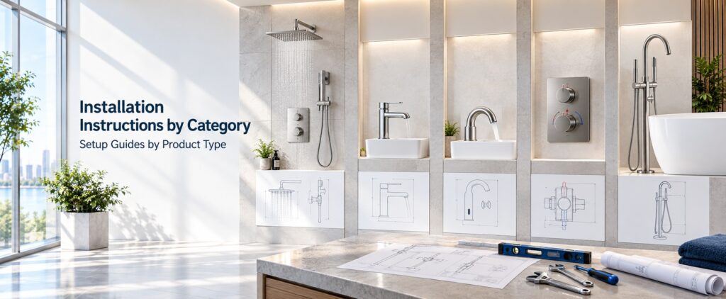 Model-specific commercial faucet installation and setup guides